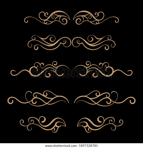 Vintage decorative elements for wedding\
invitation and greeting cards. -\
Vector.