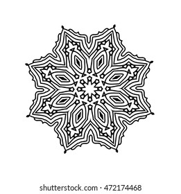 Vintage decorative elements.Circular pattern of traditional motifs and ancient oriental ornaments. Hand drawn background.