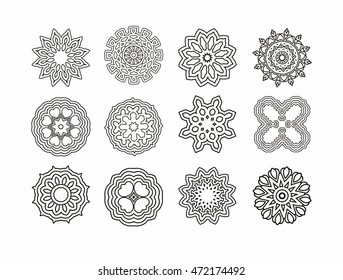 Vintage decorative elements.Circular pattern of traditional motifs and ancient oriental ornaments. Hand drawn background.