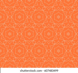 Vintage decorative ethnic floral ornament. vector illustration. oriental design for print, wallpaper, decor, fabric, textile. orange, silver color