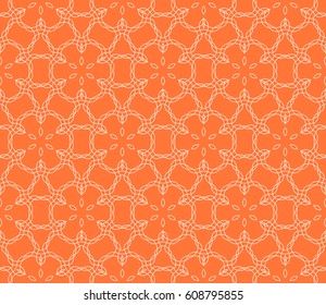Vintage decorative ethnic floral ornament. vector illustration. oriental design for print, wallpaper, decor, fabric, textile. orange, silver color