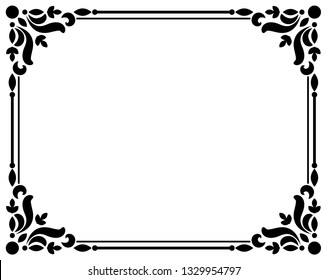 vintage decorative floral borders and frames, Calligraphy ornamental fancy frame and page decoration, Thai pattern corner, vector illustration