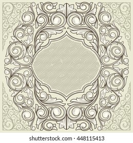Vintage decorative floral ornate blank