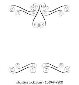Vintage decorative flourishes vector. Calligraphy swashes for wedding invitaton, stationary card design.