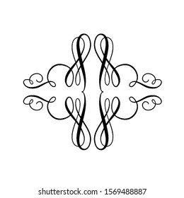 Vintage decorative flourishes vector. Calligraphy swashes for wedding invitaton, stationary card design.