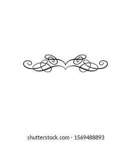 Vintage decorative flourishes vector. Calligraphy swashes for wedding invitaton, stationary card design.