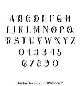 Vintage decorative font - Cathleen. Retro typerface. Elegance serif alphabet. Vector font for label, branding, tags, t-shirt, alcohol bottle.