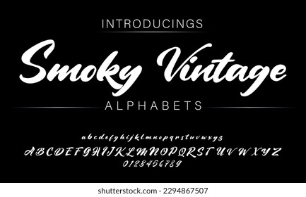 Vintage decorative font. Lettering design in retro style with label. Perfect for alcohol labels, logos, shops and many other.