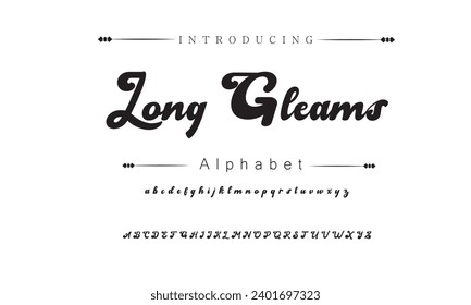 Vintage decorative font. Lettering design in retro style with label. Perfect for alcohol labels, logos, shops and many other.
