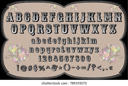 Vintage decorative font. Vector illustartion eps10.