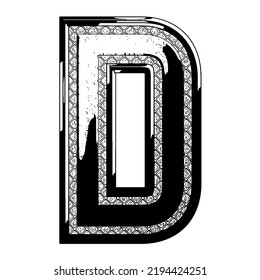 Vintage decorative font.Custom vector letter.Art lettering.