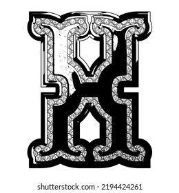Vintage decorative font.Custom vector letter.Art lettering.