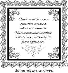 Vintage decorative frame