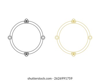 Vintage decorative frame circle shapes symbol icon design vector isolated transparent background