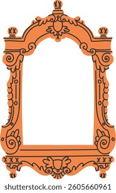 Vintage Decorative Frame Mirror Vector Illustration
