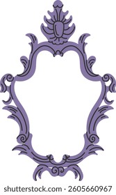Vintage Decorative Frame Mirror Vector Illustration