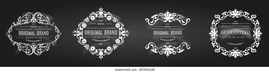 Vintage Decorative Frame set Elements with Flourishes.