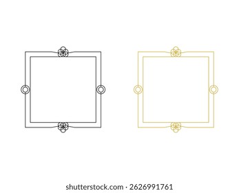 Vintage decorative frame square shapes symbol icon design vector isolated transparent background