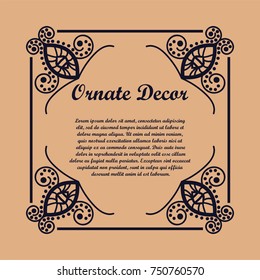 Vintage decorative frame with text . Template for design. Vector illustration eps10