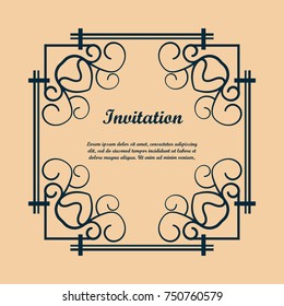 Vintage decorative frame with text . Template for design. Vector illustration eps10