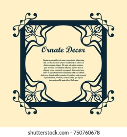 Vintage decorative frame with text . Template for design. Vector illustration eps10