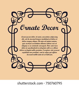 Vintage decorative frame with text . Template for design. Vector illustration eps10