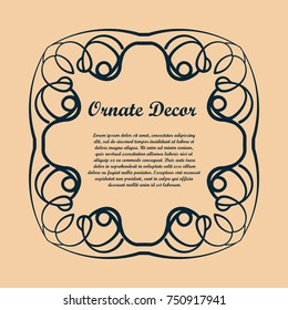 Vintage decorative frame with text . Template for design. Vector illustration eps10