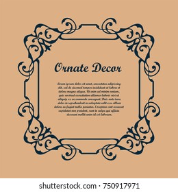 Vintage decorative frame with text . Template for design. Vector illustration eps10