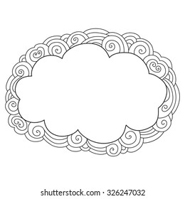 Vintage decorative frame. Vector illustration. Sketch of hand drawing frame. Beautiful vector design.
