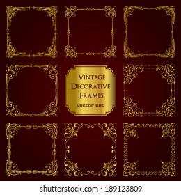 Vintage decorative frames in gold - set 3