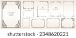 Vintage decorative frames. Retro ornamental frame, ornaments and ornate border. Isolated icons vector set