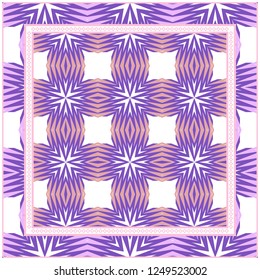 Vintage Decorative Geometric Pattern. Design For Bandana Shawl, Tablecloth Fabric Print. Vector Illustration