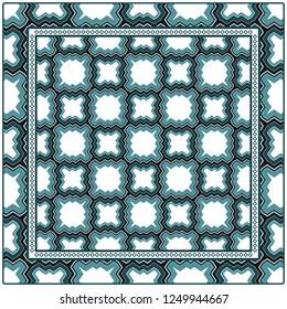 Vintage Decorative Geometric Pattern. Design For Bandana Shawl, Tablecloth Fabric Print. Vector Illustration