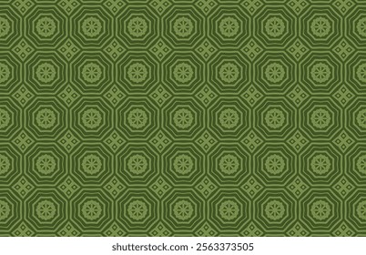 Vintage decorative green tile pattern