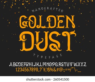 Vintage decorative handcrafted font named "Golden dust"