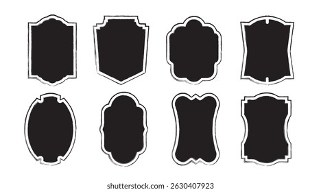 Vintage decorative label and badge shape set, elegant ornaments, borders banners, panel, classic label shape design elements Vector illustration collections
