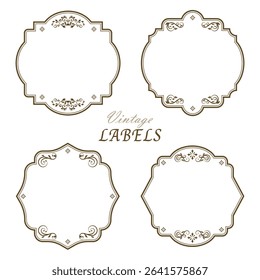 Vintage Decorative Labels Set: Ornate Frames for Text and Design