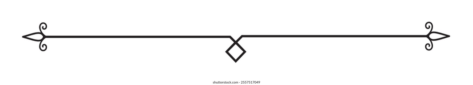 Vintage decorative line. text divider. Line separators, Underline element. Vector illustration