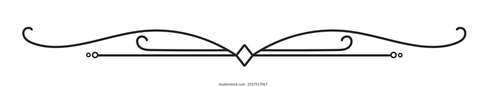Vintage decorative line. text divider. Line separators, Underline element. Vector illustration