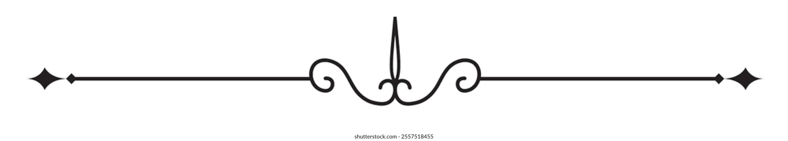 Vintage decorative line. text divider. Line separators, Underline element. Vector illustration