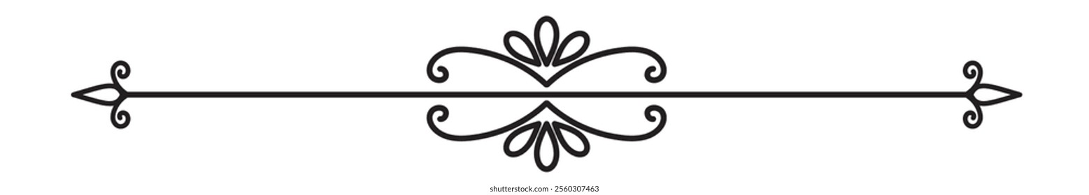 Vintage decorative line. text divider. Line separators, Underline element. Vector illustration