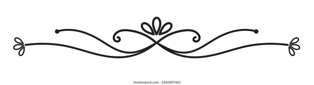 Vintage decorative line. text divider. Line separators, Underline element. Vector illustration