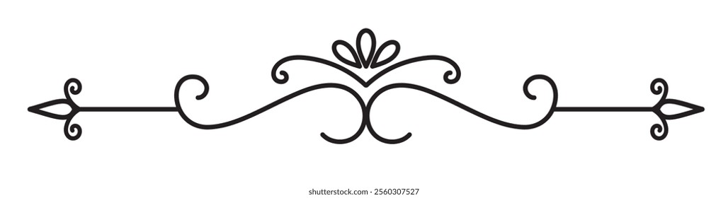 Vintage decorative line. text divider. Line separators, Underline element. Vector illustration