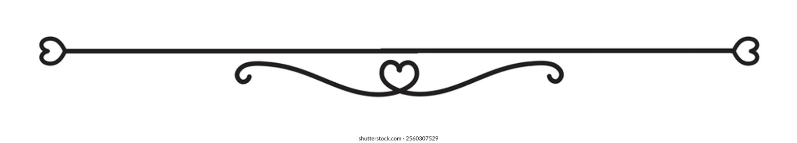 Vintage decorative line. text divider. Line separators, Underline element. Vector illustration