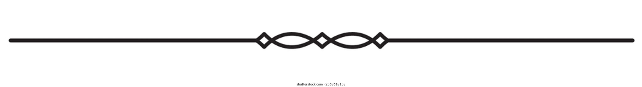 Vintage decorative line. text divider. Line separators, Underline element. Vector illustration