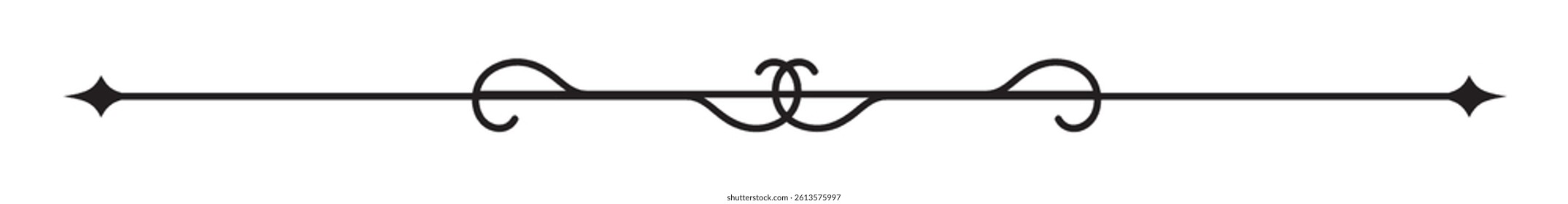 Vintage decorative line. text divider. Line border. Line separator, Border, Vintage divider, Underline element. Vector illustration