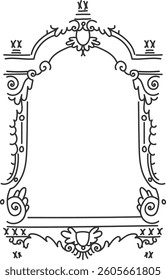 Vintage Decorative Lined Frame Vector Illustration