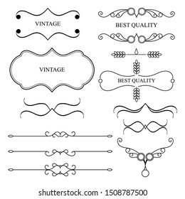 Vintage decorative lines collection vector