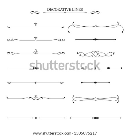 Vintage decorative lines collection vector
