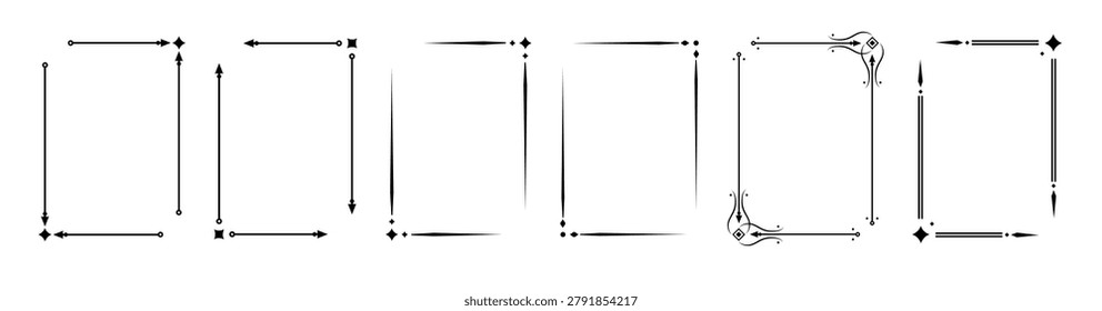 Vintage decorative lines. Frame border ornament text dividers. Line border separators Vintage dividers Elegant baroque label. Vector